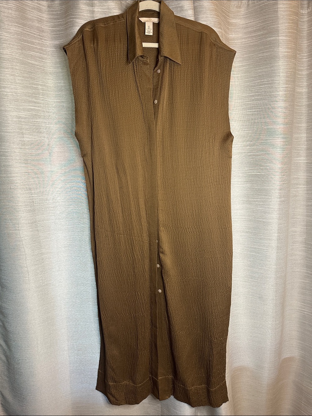 H&M Bronze silk blend Midi Shirt Dress